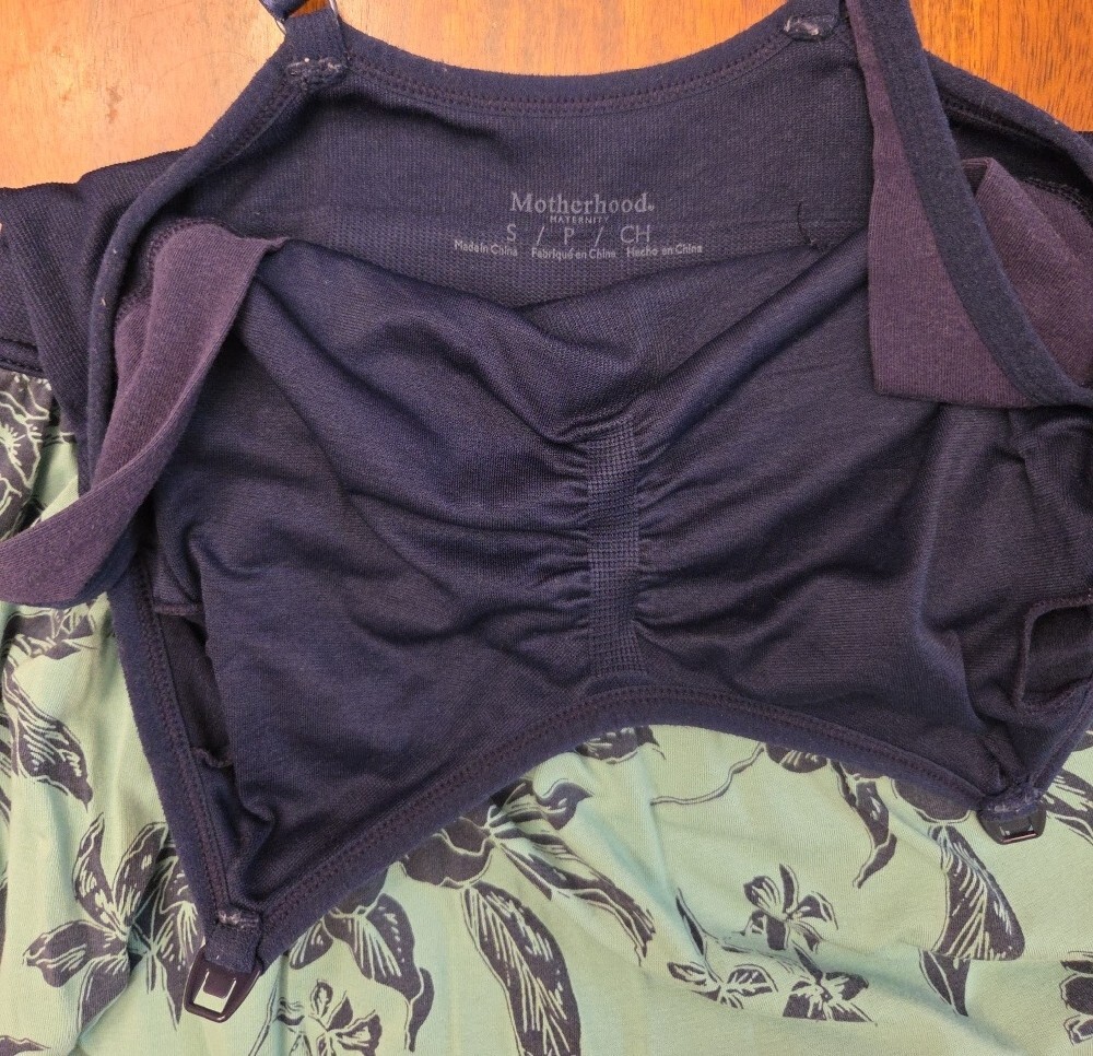 Navy & Teal Floral Nursing Dress - Picture 3 of 4
